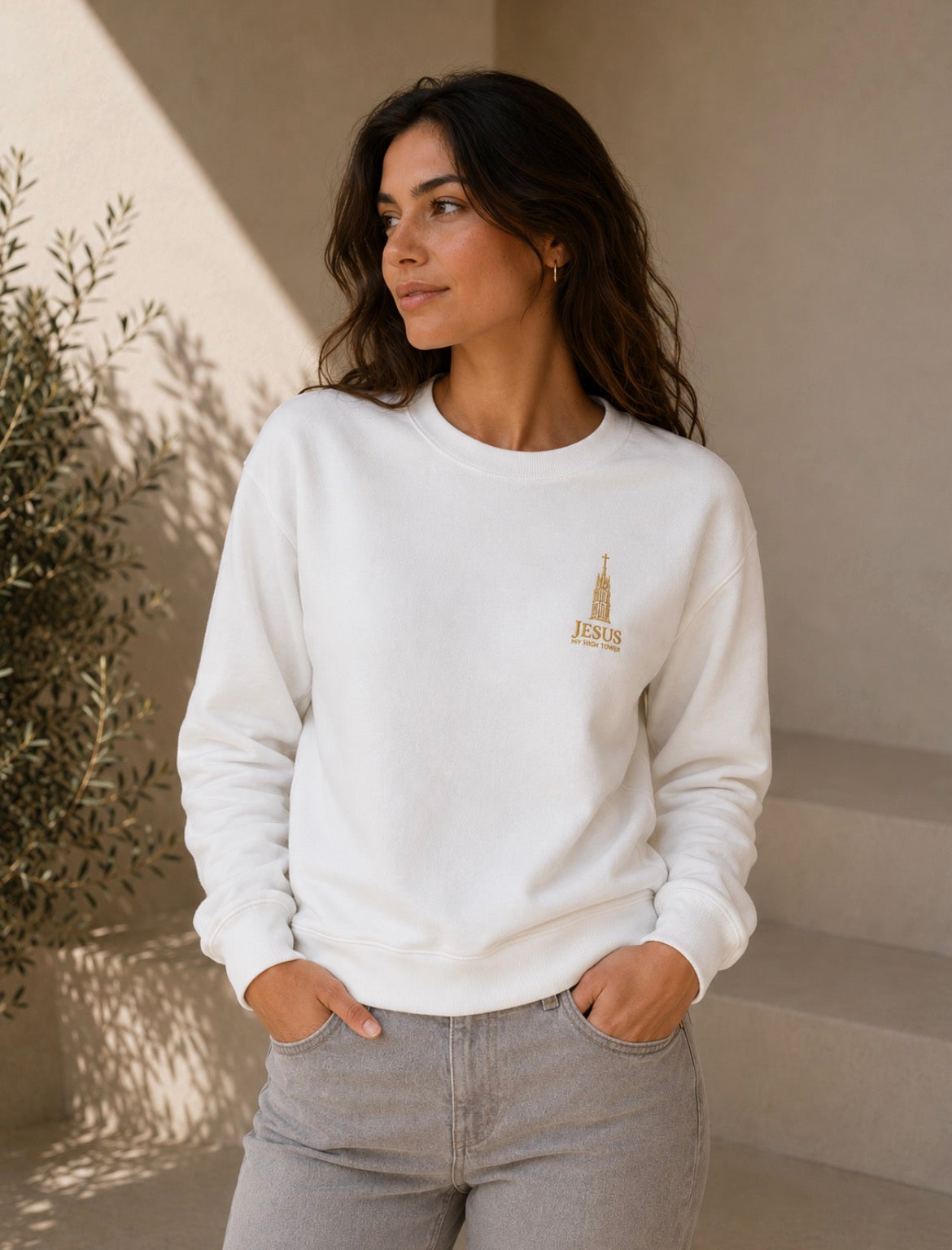 JMHT Signature Crewneck Sweat-shirt - Blanc