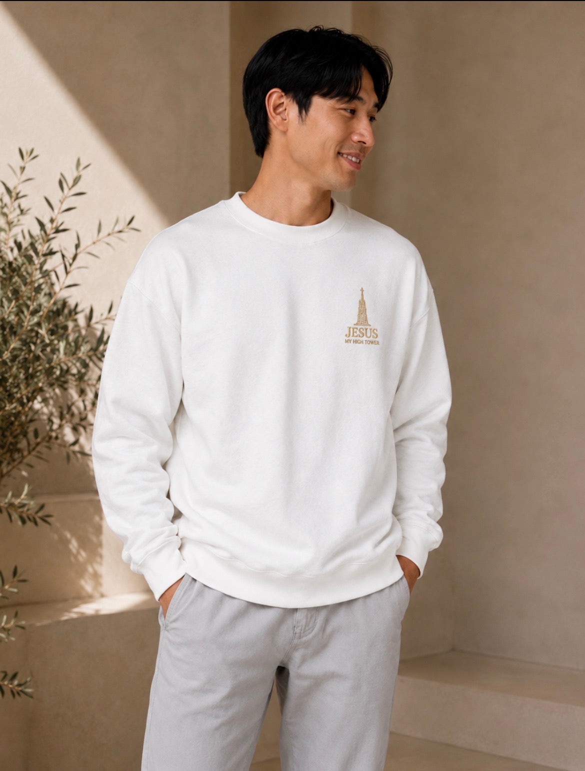 JMHT Signature Crewneck Sweat-shirt - Blanc