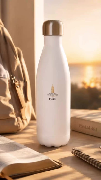 Botella Faith Signature - Blanca de acero inoxidable 483 ml (17 oz)